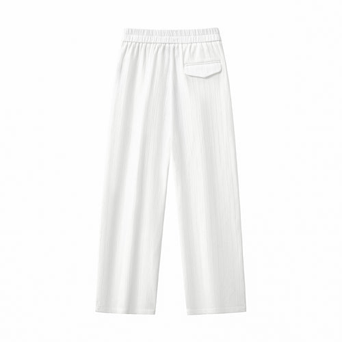 Conjunto de camisa y pantalón con textura arrugada - BLANCO – view 5