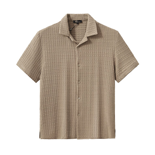 Conjunto Loft – Camisa y pantalón texturizados de manga corta - MARRÓN – view 2