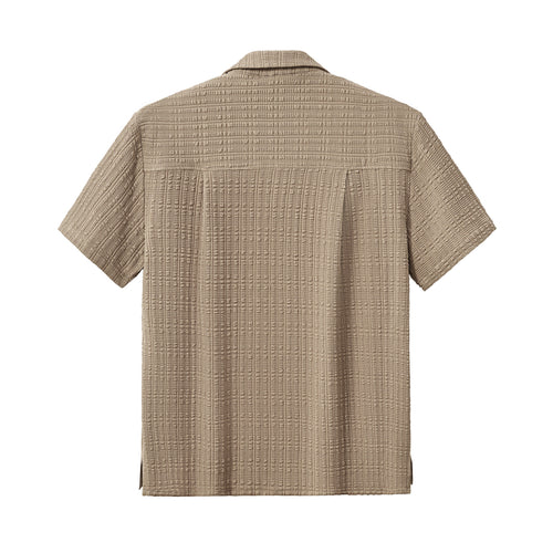 Conjunto Loft – Camisa y pantalón texturizados de manga corta - MARRÓN – view 3