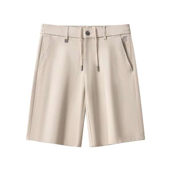 SRT321-Apex Drawstring Stretch Shorts-BEIGE