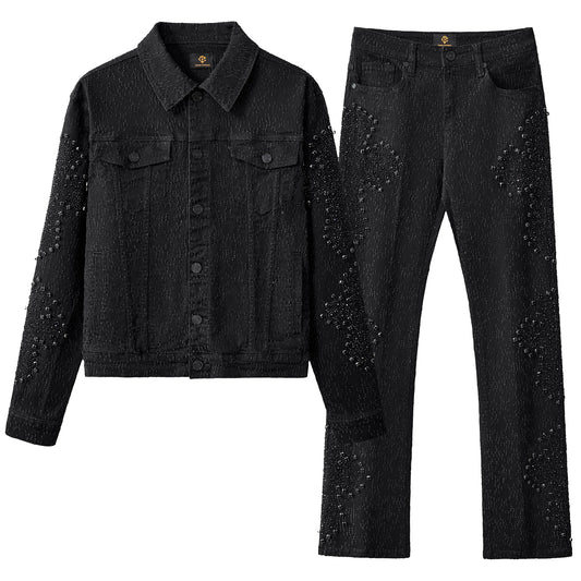 Sanctum Cross Denim SET – Century Penthouse-BLACK/BLACK