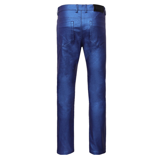 Versatile Vogue Metallic Jeans-BLUE