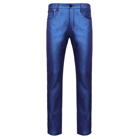 Versatile Vogue Metallic Jeans-BLUE