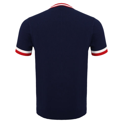 TS59 - Elite Contrast Ribbed Tee-NAVY – view 1