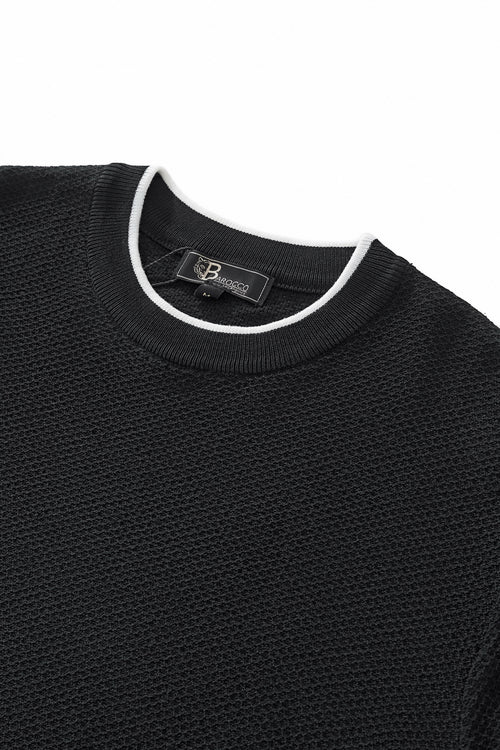 TS63 - Textura Knit Tee-BLACK – view 2