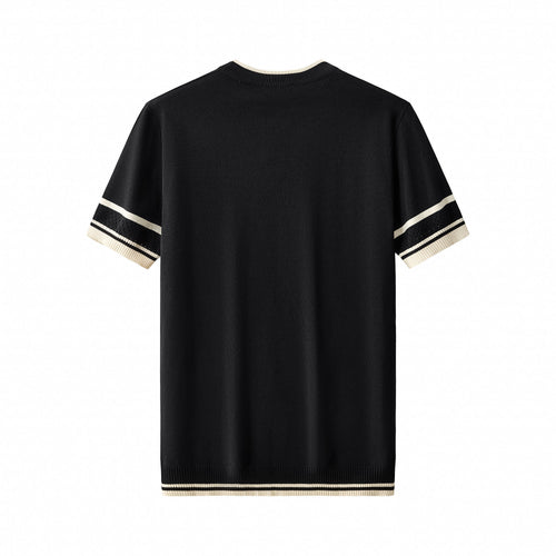 TS65-Monaco Trim Knit Tee-BLACK – view 1