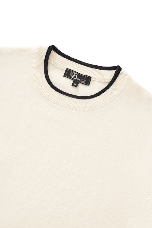 TS65-Monaco Trim Knit Tee-WHITE – view 2