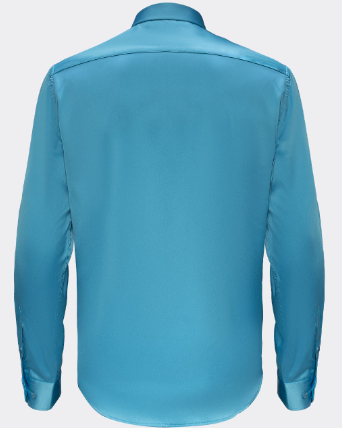 Barocco Luxe Satin Stretch Shirt-AQUA