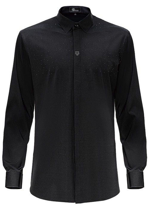 Camisa de vestir con botones Thrill Seeker de manga larga - Negra/Negra