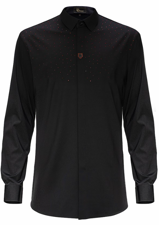 Thrill Seeker LS BUTTON DOWN DRESS SHIRT-BLACK/RED