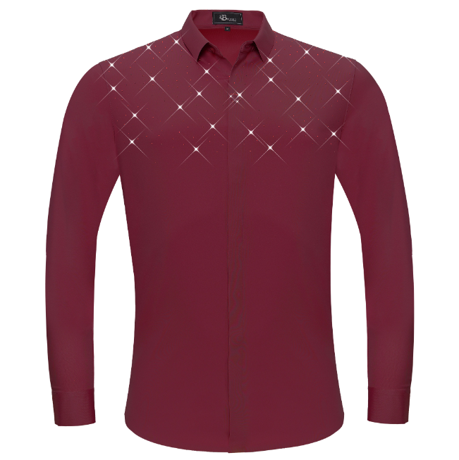 B311 - Thrill Seeker LS BUTTON DOWN DRESS SHIRT-WINE