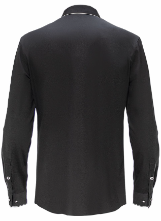 B319 - Imperial Essence Button-Up Shirt-BLACK/SILVER