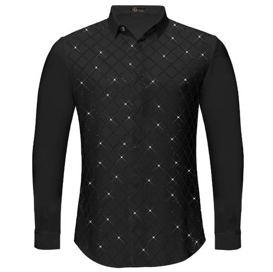 Electric Aura Button-Up Shirt-BLACK/BLACK
