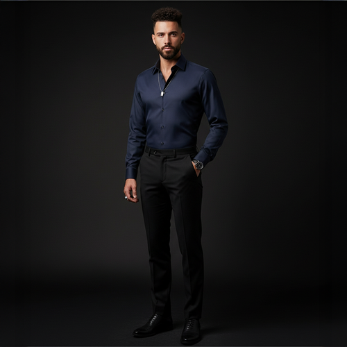BPJ616 - Nexus Stitchless LS Shirt-NAVY
