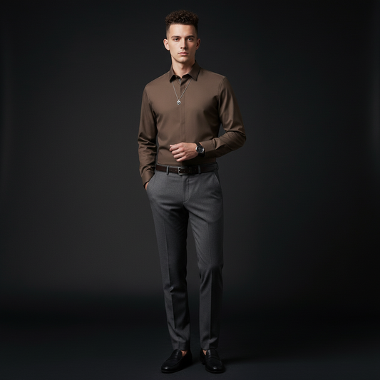 Nexus Stitchless LS Shirt-COFFEE