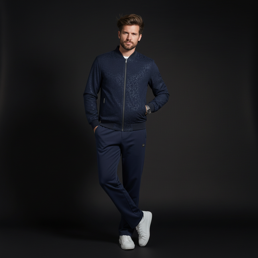 Regalia Emboss Tracksuit-NAVY